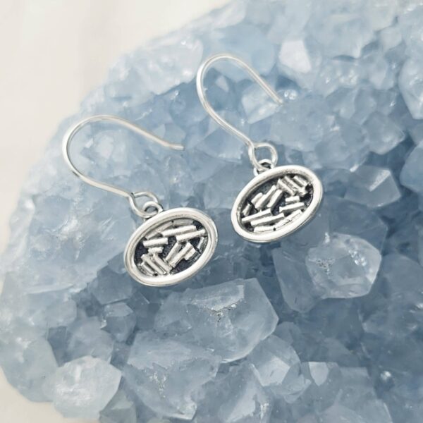 Oxidized Oval Forest Impressions Earrings