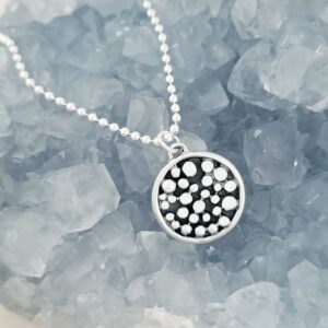Oxidized Sterling Pebble Bead Necklace
