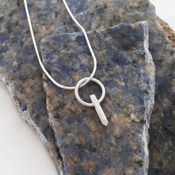 Sterling Crystal-Shaped Pendant with 18” Chain