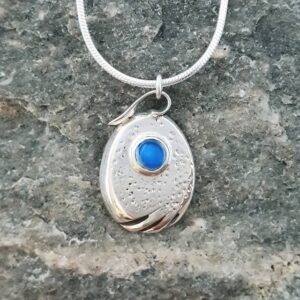 Blue Moonstone and Sterling Silver Necklace