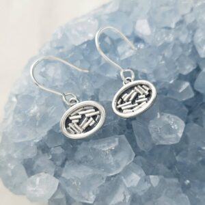 Oxidized Oval Forest Impressions Earrings