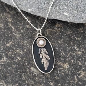 Cedar and Pearl Pendant