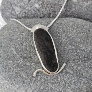 Lake Superior Beach Stone in a Wave of Sterling